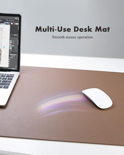 YSAGi Double-Sided Desk Pad, 35.4"x17"Leather Desk Mat, Eco Cork Desk Pad Protector,Large Mouse Pad,Waterproof Desk Blotter for Office/Home(Coffee) - Image 6