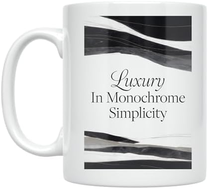 Coffee Lover Coffee Mug - Luxury In Monochrome Simplicity - 11 oz White Ceramic - Minimalist Aesthetic by Unknown