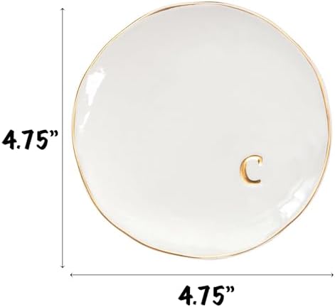 COLLECTIVE HOME - Ceramic Jewelry Tray, Decorative Trinket Dish for Rings Earrings Necklaces Bracelet Watch Keys, Birthday Mother's Day Christmas Gift for Women, 4.75", Glossy (c) - Image 2