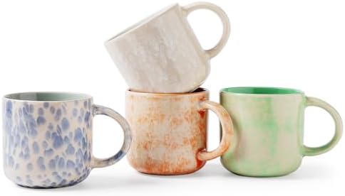 MONITO 12OZ Coffee Mugs Set of 4,Modern Ceramic Coffee Mugs Set with handle by MONITO