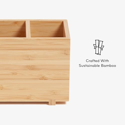 Desktop Organizer, Bamboo, Natural Materials, 7" x 3.5" x 4.2 - Image 4