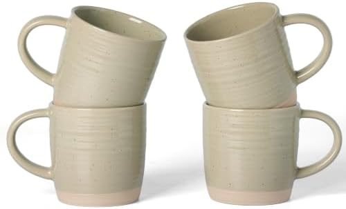 famiware Coffee Mugs Set of 4, 13 oz Mug Set, Ceramic Cup Set with Handle by Famiware