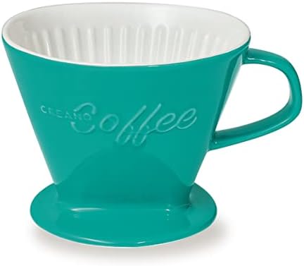 Creano XXL Porcelain Coffee Dripper Green - Ceramic Cone Brewer - Pour Over Coffee Maker - Filter Size 4 - huge and heavy quality 800gr/28oz - 6 Colours availeble by Creano