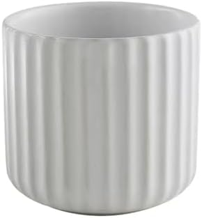 Nordic Ceramic Mug, Japanese Tea Cup 6oz Striped Cup No Handle Drinking Cup for Espresso, Cortado, Matcha, Green Tea, Microwave and Dishwasher Safe, Minimalist coffee Cup-Matte White by Unknown