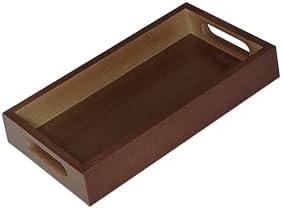 Small Rustic Serving Mini Tray with Handles - 9.8" Bamboo Tray by VSUINGO-StriveforPerfection