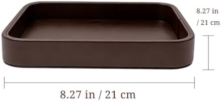 Valet Tray for Men 8.2 X 8.2 inch Simple PU LeatherTray Organizer for Men - Image 2