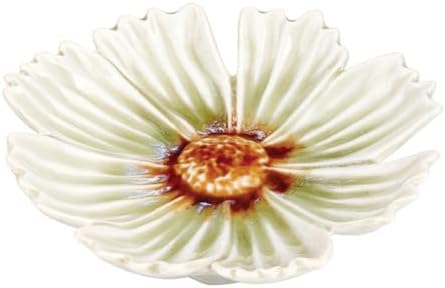 47th & Main Decorative Trinket Tray Flower Shaped Glazed Stoneware Dish for Home Décor, 5.25" Diameter x 1.25" Deep, Daisy Delight by 47thMain