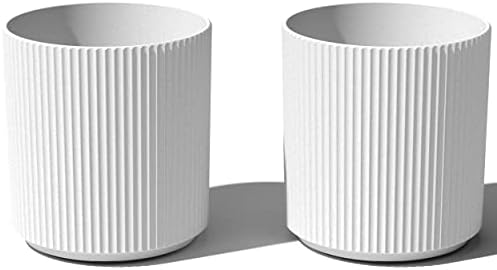 Veradek Demi Series Round Planter for Porch, Patio, Backyard | Durable Plastic-Stone Composite Material | Modern Décor for Tall Plants, Flowers by VeradekOutdoor