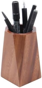 Walnut Wooden Pencil Holder Cup for Desk Natural Wood Pen Holder Stand for Office Home (Octagonal) by Unknown