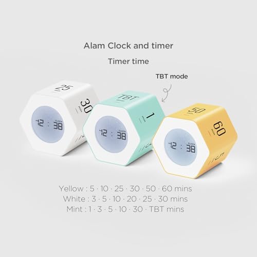mooas Multi-Hexagon Clock Timer, Cube, Backlight, Countup/Down (Mint) - Image 2