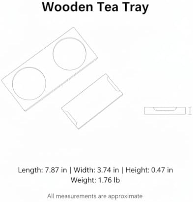Solid Wood Tea Serving Tray with Raised Edges - Compact Desktop Organizer for Coffee Mugs & Cups, Natural Brown Finish - Image 7