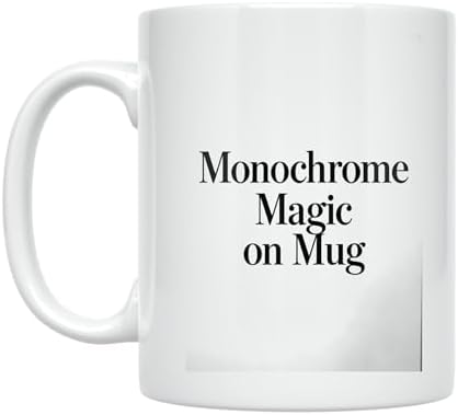 Minimalist Coffee Mug - Monochrome Magic Design - 11 oz White Ceramic - Elegant Black and White Aesthetic by Unknown