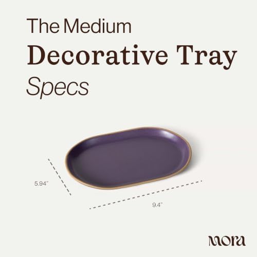 Mora Ceramic Decorative Tray - 9.4in Dish for Jewelry, Perfume, Makeup, Accessories, Candle, in the Bathroom Vanity, Bedside, or Kitchen Counter. Cute Organizers - Nebula - Image 2