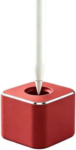 Pen Stand for Desk, 2-in-1 Single Pen Holder & Paperweight, Red by BRZUKA