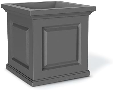 Mayne Inc. Nantucket Square Planter - Graphite Grey - 20in L x W x H - 7.5 Gallon Built-in Water Reservoir - Image 2