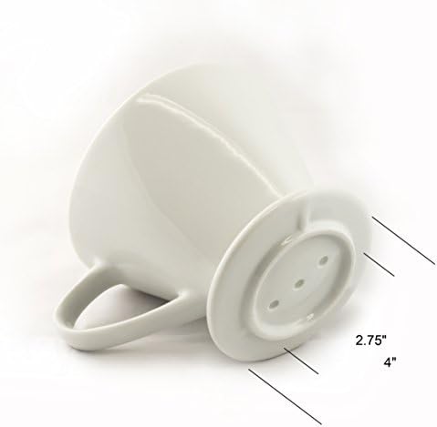 Fino Coffee Filter Cone, Fine White Porcelain, Number 4-Size, Brews 8 to 12-Servings - Image 3