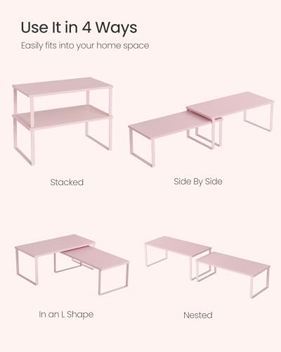SONGMICS Cabinet Organizer Shelf, Set of 2 Spice Rack, Kitchen Storage - Image 4