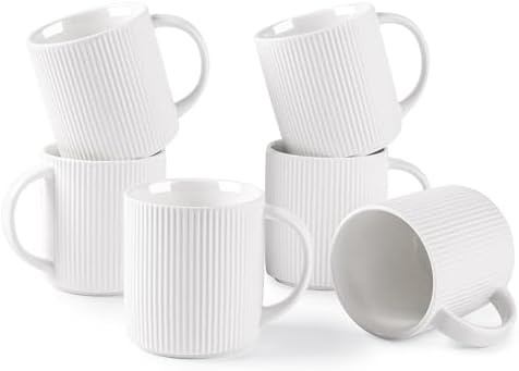 theterra Ceramic Coffee Mugs Set of 6, 14.2 oz Coffee Cups with Handle by TheTerra