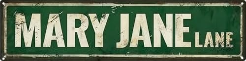 Vintage Tin Mary Jane Sign Retro Metal Sign Suitable For Home Street Shop Garage Bar Farm Garden - Multi-Purpose For Indoor/Outdoor Use Plaque 4x16 Inch by longzizhuer