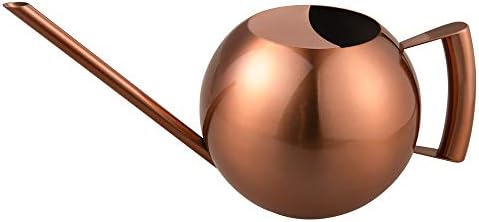 IMEEA 45oz/1.3Liter Metal Watering Cans for Indoor Plants Stainless Steel for Office Fish Bowl Shape (Copper Color) by IMEEA