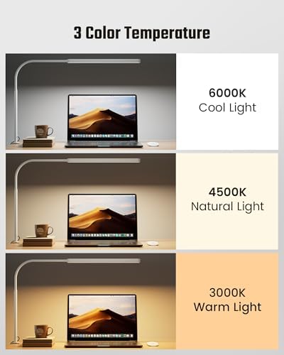 SUPERDANNY Eye-Caring LED Desk Lamp Work Lamp Office Lamp with Side Clamp - Image 5