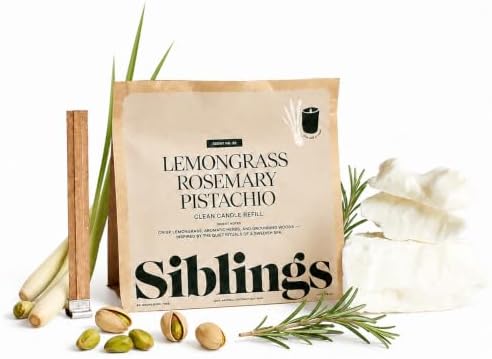 Siblings Candle Refill Kit No. 02, Lemongrass Rosemary Yuzu Moss by Siblings