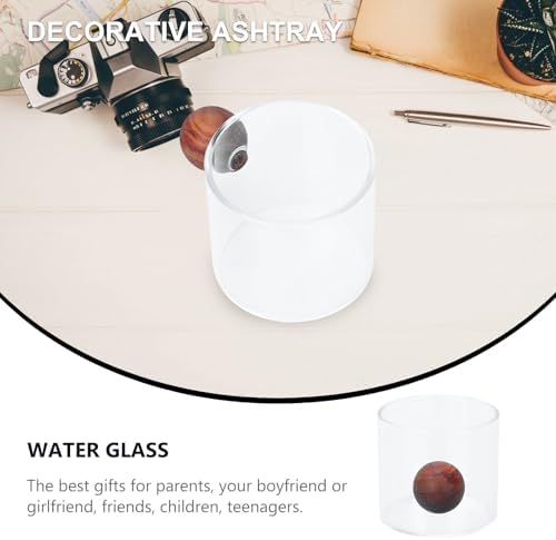 Totority Glass Cup 200ml with Wooden Handle, Borosilicate Heat Resistant - Image 3