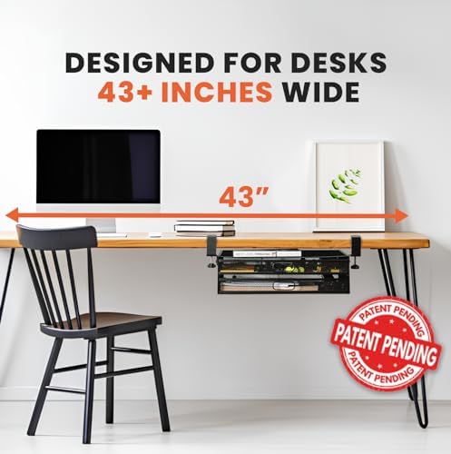 Homeify Under Desk Drawer Organizer Clamp-On, Mesh Metal Drawer Attachment, 2 Drawer Slide Out, On Or Under Desk Organizer For Office Supplies & Home Essentials (2 Drawers) - Image 4