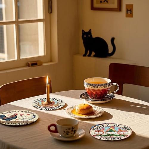 8 Pcs Chicken Diamond Art Coasters Kits, Diamond Painting Coasters Kits ﻿ ﻿ - Image 2