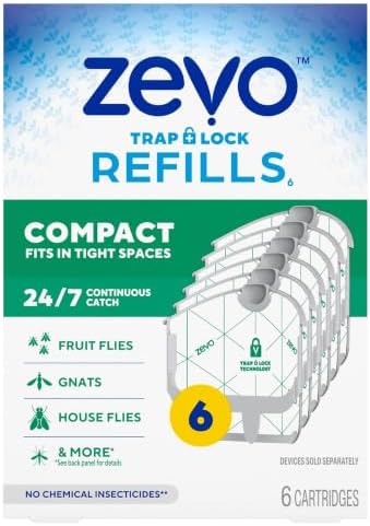 Zevo Compact Flying Insect Trap Refills for Gnats & Fruit Flies, 6 Count by Unknown