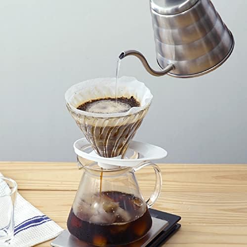 HARIO VDGR-02-W V60 Heat-resistant Glass Transmission Dripper 02 for 1 to 4 Cups, White, Made in Japan - Image 5