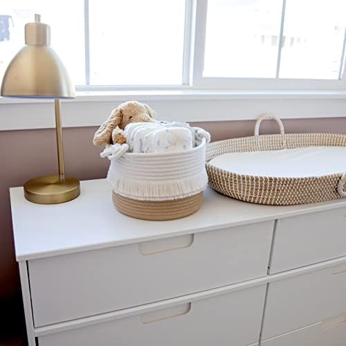 NaturalCozy 3-Piece Decorative Storage Basket Set – Cotton Rope Woven Baskets for Organizing! Small Basket for Nursery Baby Stuff, Gift Basket, Montessori, Dog Toy Bin, Cat Basket, Bathroom Shelves - Image 3