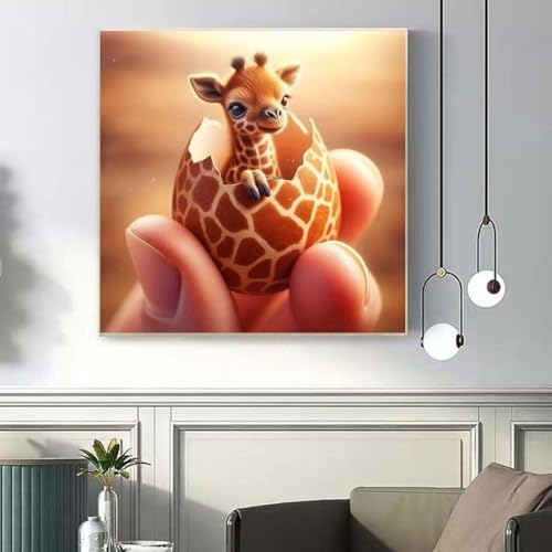 OJTOYART Mini Giraf Diamond Painting Kits for Adults, 5D Animals Diamond Art Kits for Adults Beginners, DIY by Diamonds Art Paintings for Home Wall Decor 13.79 X 13.79inch - Image 4