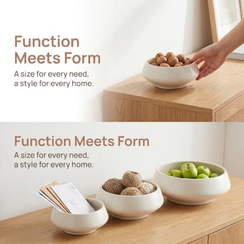 Irregular Ceramic Decorative Bowl Style Planter & Catchall Tray for Keys, Modern Centerpiece Bowl for Home Decor 3.9" L x 3.9" W x 2" H White - Image 2