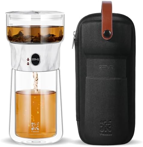 ZENS Modern One Touch Tea Maker, Glass Tea Infuser Pot for Loose Leaf Tea by ZENSLIFESTYLE