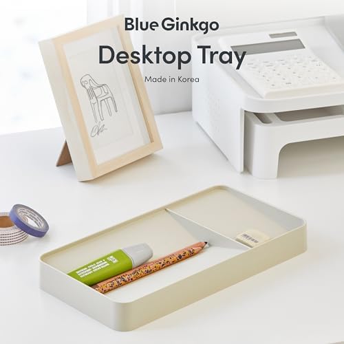 BLUE GINKGO Desk Organizer Tray, Beige, Made in Korea - Image 2