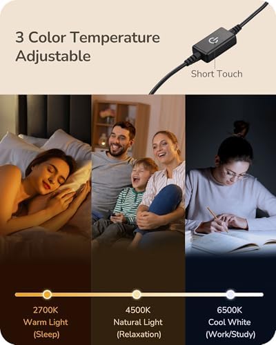 EDISHINE LED Table Lamp Set of 2, Modern Desk Lamps, Black Bedside Lamps - Image 3