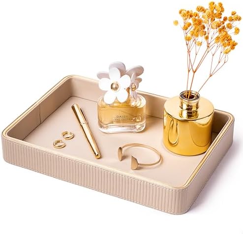 Perfume Tray Valet Tray Night Stand Bedside Organizer| Perfume Organizer Catchall| Perfume Trays for Dresser Vanity Tray for Dresser Countertop| Perfume Holder| Nightstand Organizer Women by ZHEM