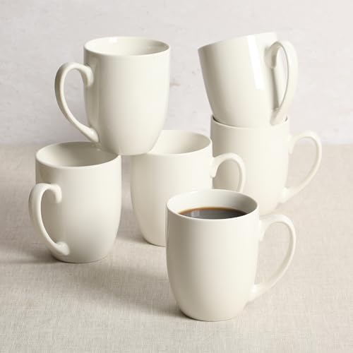 Gibson Home Great Essentials 16 Ounce Porcelain Coffee Mugs - Set of 6 - Cups for Latte, Hot Tea, Cappuccino, Mocha, Espresso, Cocoa - Image 4