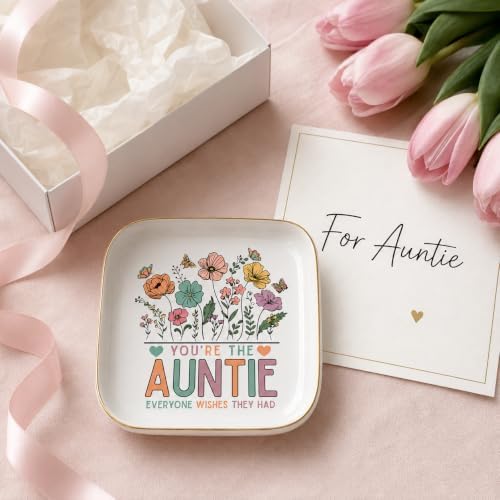 Aunt Gifts from Niece & Nephew, Ceramic Wildflowers Jewelry Dish - Image 6