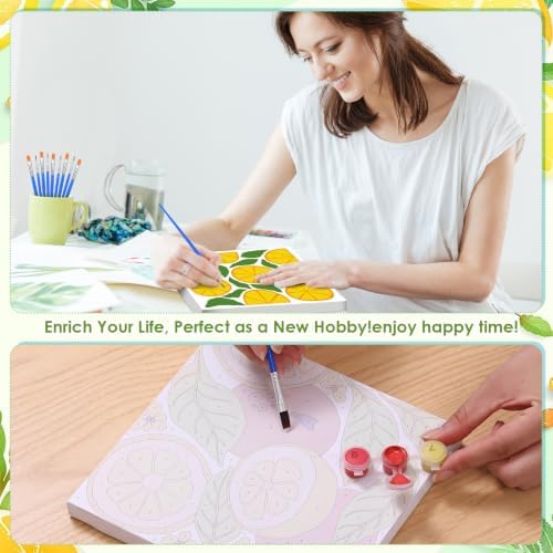 RoundFunny 8 Set Paint by Numbers Drawing Kit for Adults,Summer Fruit - Image 5
