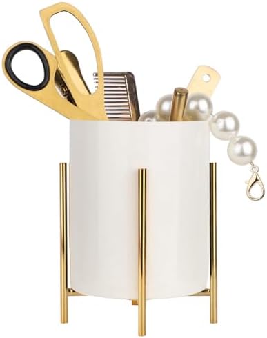 Pencil Holders & Pen Holders Gold Desk Accessories for Women Strong Metal and Ceramic Pen cup(High5.5'' x wide3.8'') by SIEBOLD