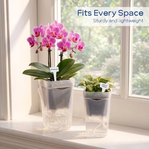 16 Pack 2" Mini Self Watering Pots Clear Deep Square Planters - Image 5