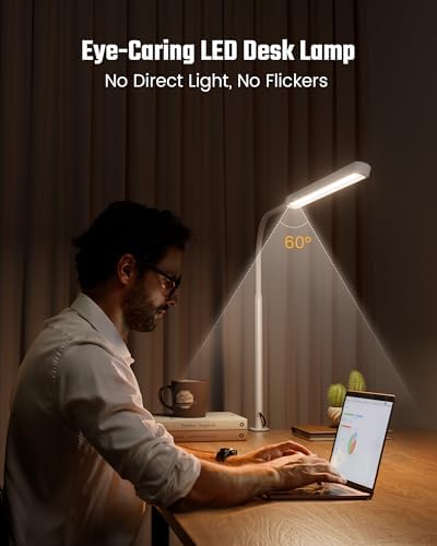 SUPERDANNY Eye-Caring LED Desk Lamp Work Lamp Office Lamp with Side Clamp - Image 2