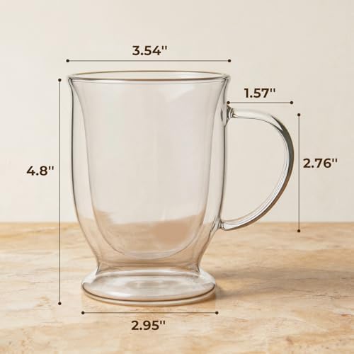 HillSpring 12oz Double Walled Glass Coffee Mug, 1-Pack - Image 4