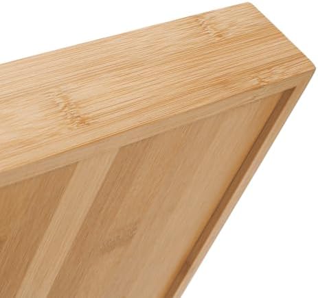 Bamboo Letter Tray, Wood Desk Tray, Wooden Desk Organizer, A4 Paper, Document, File, Mail, Magazine Storage Basket for Office, Classroom, Home Desktop - Image 3