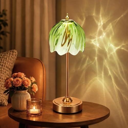 Nusogon Cordless Flower Table Lamp, 5200mAh Small Rechargeable Touch Lamp by Nusogon