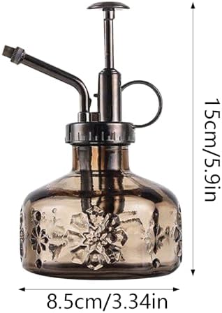 Spray Bottle for Plants, Plant Mister Spray Bottle, Glass Plant Mister Spray Bottle, Embossed Vintage Glass Watering Can, Succulent Watering Bottle with Top Pump for Outdoor (N) - Image 3