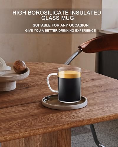 LUXU Glass Coffee Mugs, 16 oz Ice coffee cups,Large Beer Mugs Set of 4 - Image 5