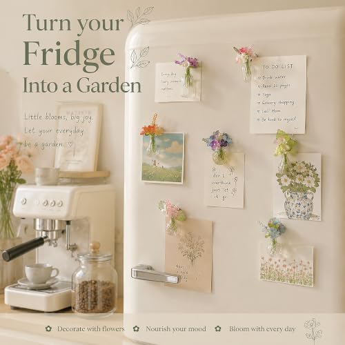 Mini Beaded Flower Bouquet Making Kit with Magnetic Vases - Refrigerator Magnet Craft Kit with 7 Color-Themed Floral Designs & Full Jewelry-Making Tools, Perfect for Home Decor & Stress Relief - Image 3